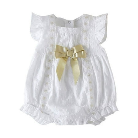 

LYSICSKINEM Toddler Girls Clothes 2t - 3t Baby Girl Clothes 6 to 12 Months Girls Fly Sleeve Floral Lace Bowknot Romper Bodysuits