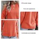 thumbnail image 5 of Suéter de mujer de manga larga de Color puro suelto cómodo transpirable suéter femenino fuera del hombro Top naranja XL, 5 of 6