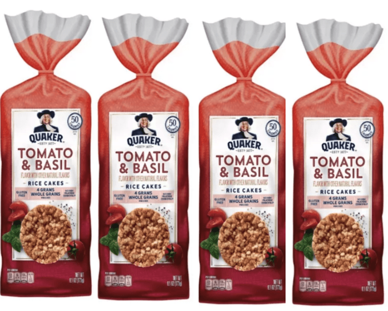Quaker Garden Tomato & Basil Rice Cakes 6.1oz pack of 4