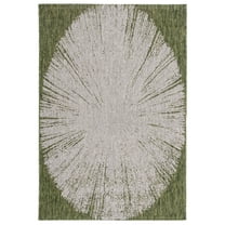 SAFAVIEH Courtyard Jaymz Radiant Indoor/Outdoor Area Rug, Beige/Dark Green, 2'7" x 5'