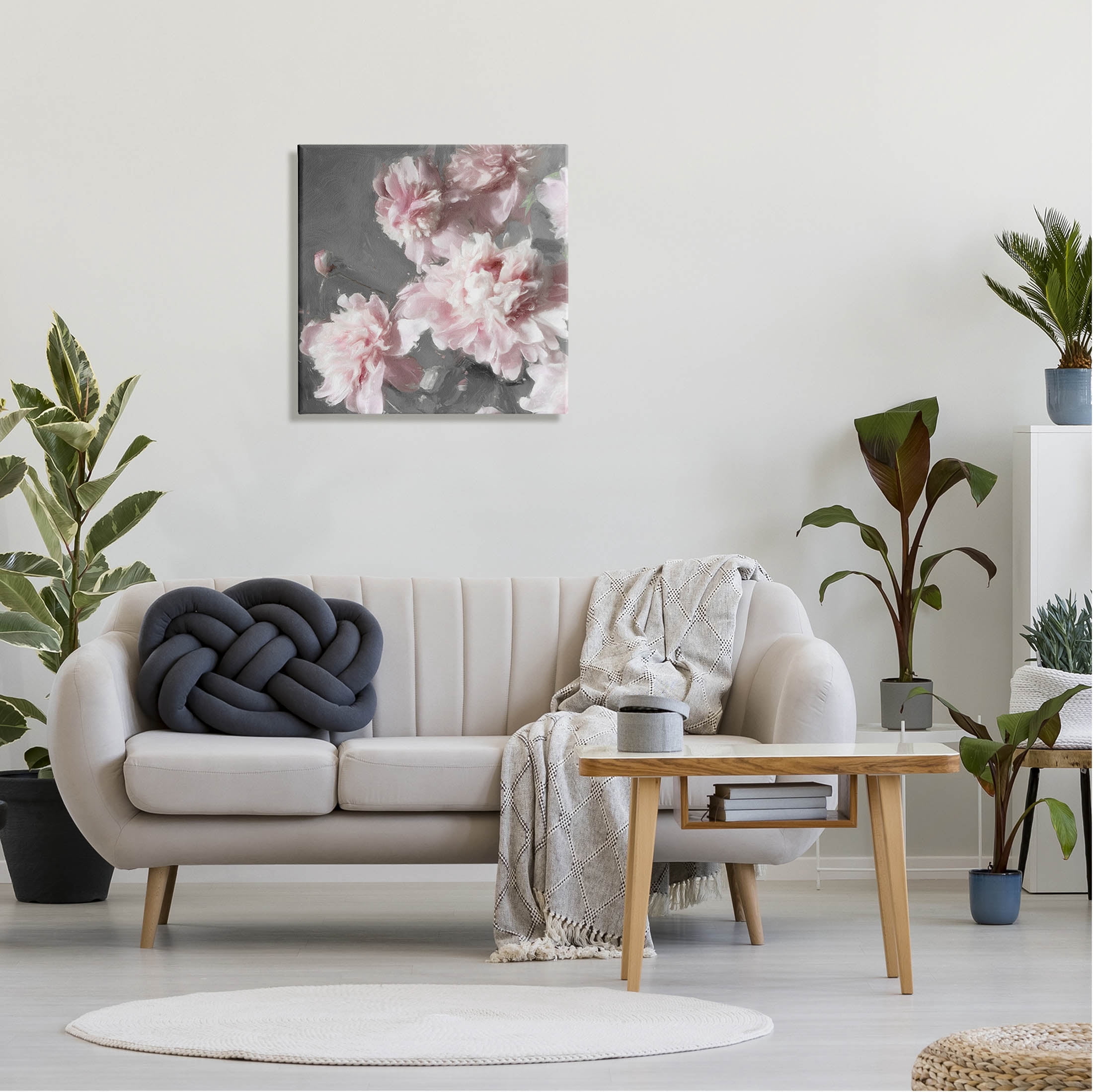Pink Carnation Buds Blooming Botanical & Floral Graphic Art Gallery Wrapped Canvas Print Wall Art