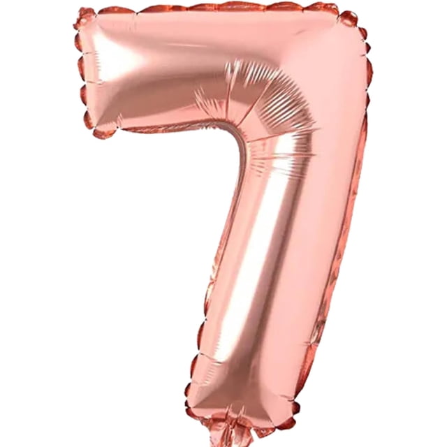 Yanonmyfd Globos de 40 pulgadas de números de papel de aluminio para helio, globos para fiestas de cumpleaños, banquetes, decoración digital (ROSEGOLD1),ROSEGOLD7