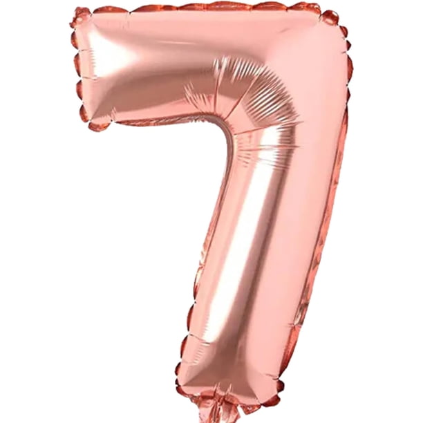 Yanonmyfd Globos de 40 pulgadas de números de papel de aluminio para helio, globos para fiestas de cumpleaños, banquetes, decoración digital (ROSEGOLD5),ROSEGOLD7