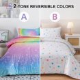 thumbnail image 2 of NTBED Tie Dye Constellation Rainbow Ombre Comforter Set Queen Size Gradient Galaxy Bedding Set for Kids Girls Boys Pink Green 3Pcs, 2 of 9