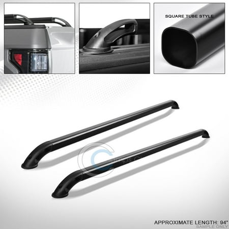 Truck Bed Rail Covers Velocity Concepts Matte Black Sqaure Bar Truck Bed Side Rails Rs 88-00 Chevy/Gmc C/K C10 Pickup 8 Ft ()