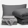 thumbnail image 1 of Bare Home 5-Piece Bed-in-a-Bag - Twin XL, Gray with Light Gray Sheet Set, 1 of 7