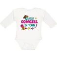 thumbnail image 3 of Inktastic Cutest Cowgirl in Town with Cowgirl Hat and Boots Girls Long Sleeve Baby Bodysuit, 3 of 5