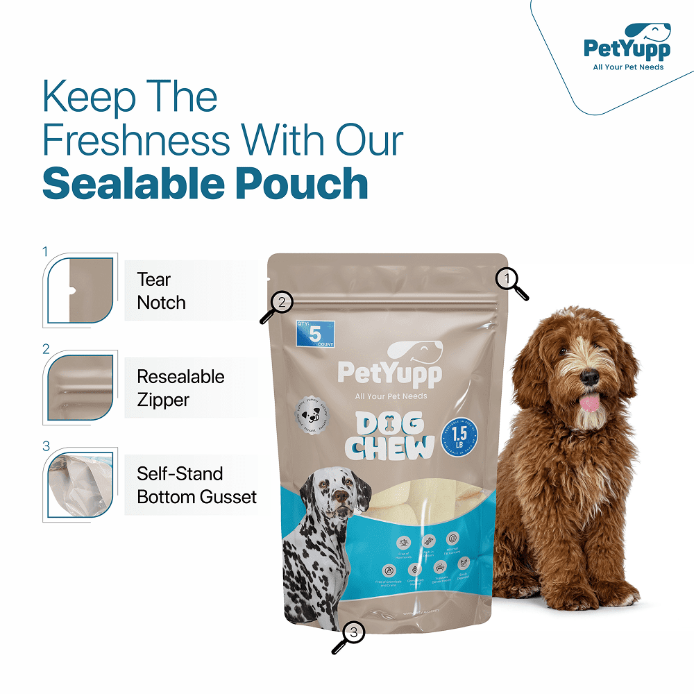 PetYupp Beef Cheek Rolls 6 Inch Dog Chew Treats 5 Count