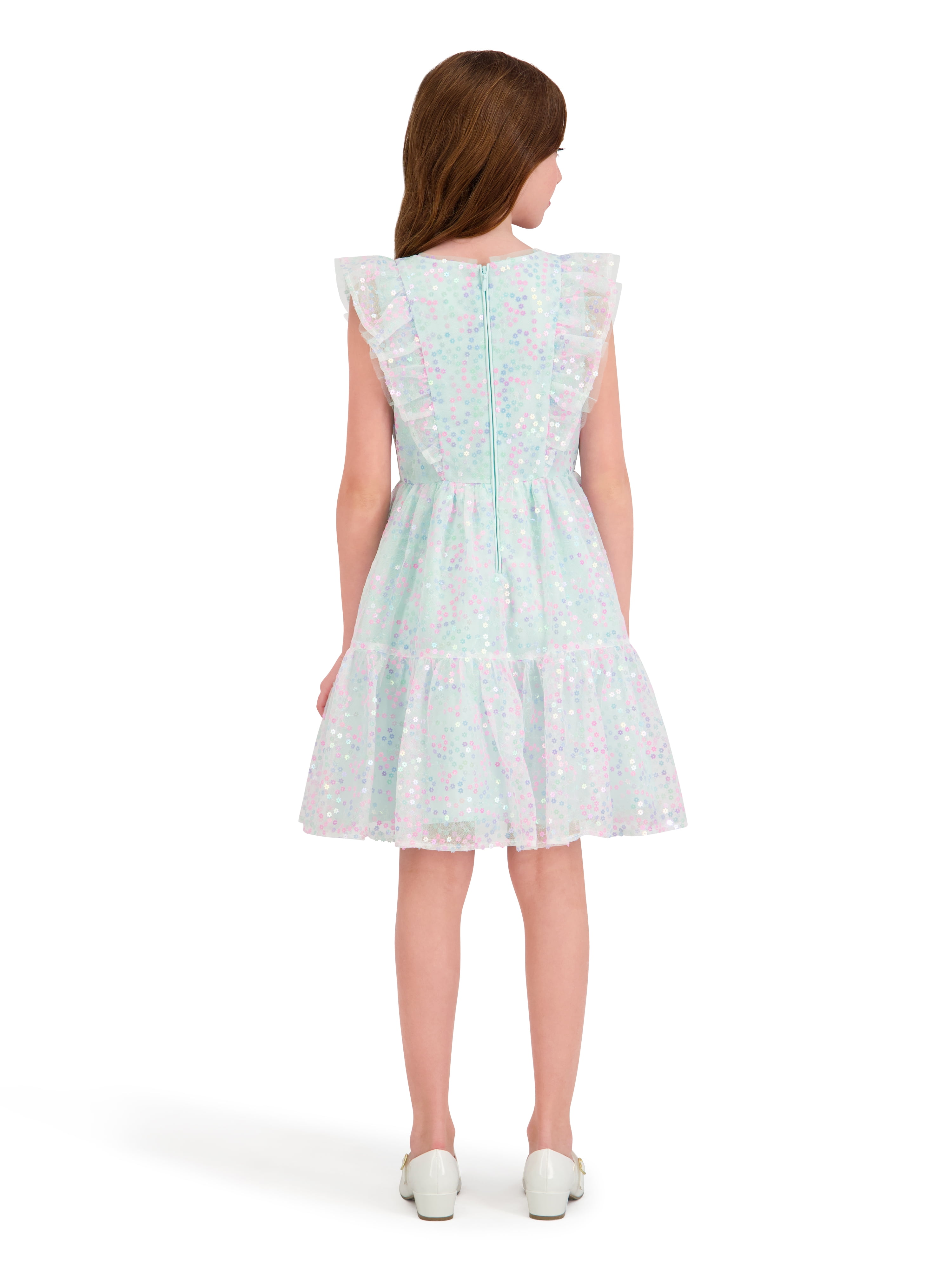 Kensie Girl Sleeveless Sequin Dress with Ruffles, Sizes 4-16