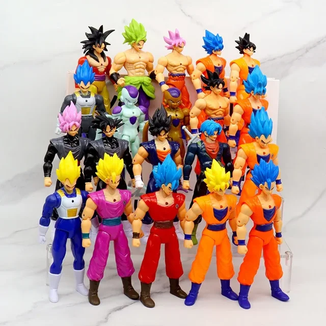 Figuras de acción de Dragon Ball Z para niños, muñecos móviles de Super Saiyan, Son Goku, Vegeta, 5 piezas