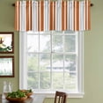 thumbnail image 4 of Burnt Orange Grey Stripe Valances for Windows, Decorative Rod Pocket Window Valance Curtains, Farmhouse Minimalist Striped Short Curtain Drapes for Kitchen/Living Room, 2 Panels, 42" W x 12" L, 4 of 8