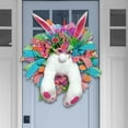 thumbnail image 6 of Holloyiver Easter Wreaths for Front Door, Easter Bunny Door Wreaths Decorations, Outside Home Egg Easter Reef Decor, Happy Easter Spring Garland Farmhouse Flower Floral Rabbit, 6 of 7