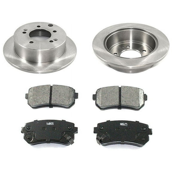 Rear Brake Pad and Rotor Kit - Compatible with 2010 - 2013 Kia Forte 2011 2012