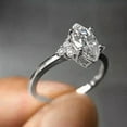 thumbnail image 3 of solitaire jewels 1.5CT Marquise Moissanite 7 Stone Engagement Ring For Women, 10K White Gold, 3 of 5