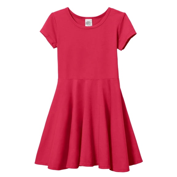 Made in USA Girls Soft Cotton Jersey Short Sleeve Twirly Dress | Candy Apple