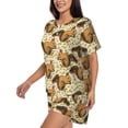 thumbnail image 2 of Picia Cute Squirrel with Green Leaves Pajamas Sets for Women Soft Short-Sleeved Pjs with Lounge Shorts Two Piece Sleepwear-X-Large, 2 of 9