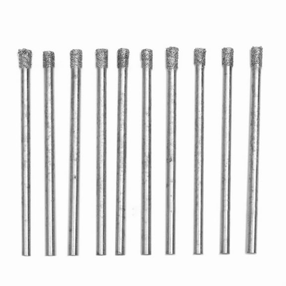 10Pcs 3mm 1/8 Inch Diamond Hole Saw Core Drill Bits Masonry Drilling Cutter for Glass Tile Gemstone MarbleTools,10 x Drill Bit,Silver