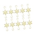 thumbnail image 1 of 10 ganchos de metal para adornos navideños con forma de copo de nieve Oro, 1 of 9