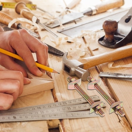 10 Pcs Bed Frame Bolts Joint Furniture Connecting Fastener Golden