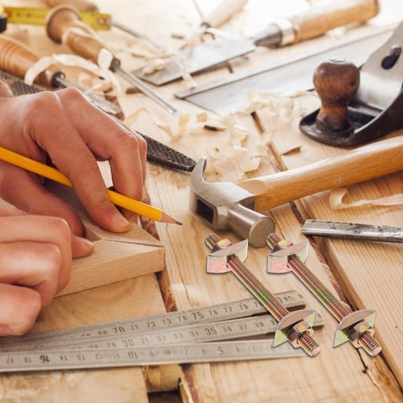 10 Pcs Bed Frame Bolts Joint Furniture Connecting Fastener Golden