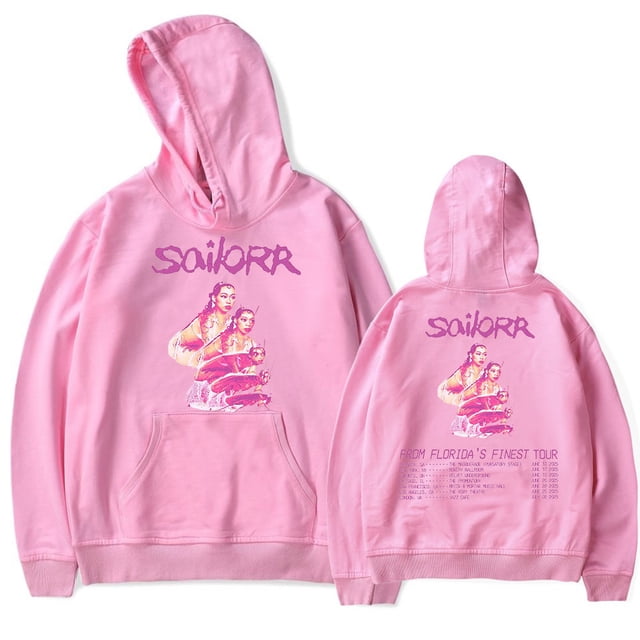 Sailorr 2025 TOUR Chandails à Capuchon Merch Femmes Hommes Manches Longues Mode Décontractée Chandails en Molleton à Capuche,L,Rose