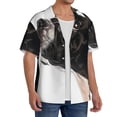 thumbnail image 2 of Kdxio Men's Hawaiian Shirt for Men Short Sleeve Shirt Black And White Boston Terrier Summer Casual Holiday Beach Button Down T-Shirts, 2 of 5