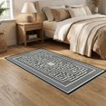 thumbnail image 2 of ODIKA 5'x7' Ultra-Soft Area Rug, Greek Key Fret Design With Classical Meander Border And Maze Motif None Washable, Bare feet friendly, Silk-Touch for Bedroom Home office, 2 of 7