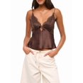 thumbnail image 2 of Women Polka Dot Print Tank Top Lace Trim Bralette Spaghetti Strap Y2k Camisole Red Polka Dots XL, 2 of 9