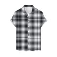thumbnail image 4 of Men Casual Short Sleeve Checkered Shirt Slim Fit Button Down Plaid Fashion Staple For Fall Winter Everyday Wear Versatile Stylish Outfits Gray 4XL, 4 of 4