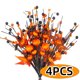 thumbnail image 1 of Decoración de Halloween, púas de flores de Halloween, centro de mesa para el hogar, bayas artificiales, calabaza, arreglo floral, decoración, 4 piezas, 1 of 6