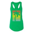 thumbnail image 2 of Tropical Palm Tree Silhouette | Womens Pop Culture Jersey Racerback Tank Top, Kelly, Large, 2 of 4