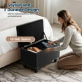 thumbnail image 5 of XiHuaZhaoChen Storage Ottoman, 25 Inches Ottoman Foot Rest Stool with Hinged Lid, Ottomans with Storage for Living Room, Bedroom, Entryway, 600 lbs Capacity, Black, 5 of 7