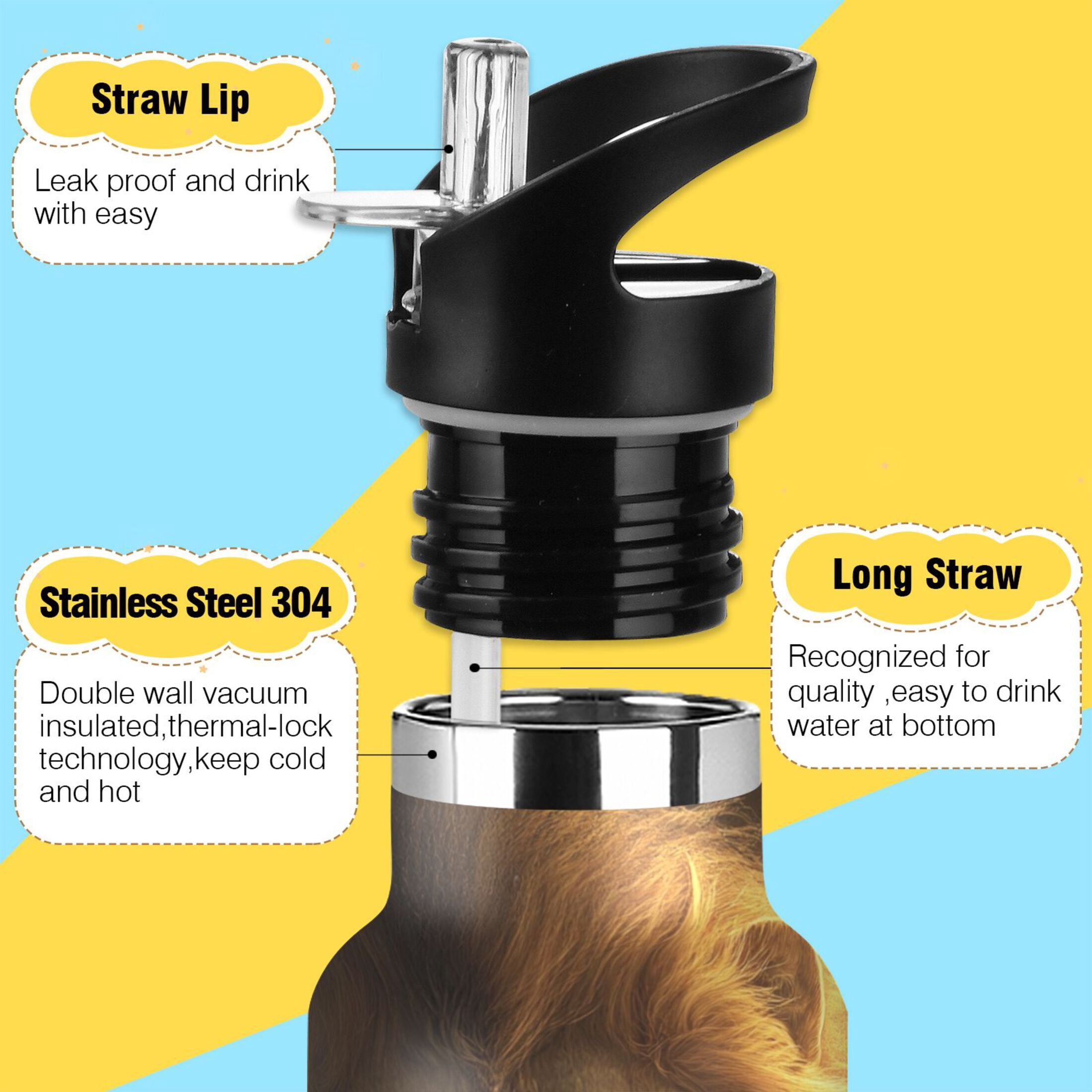 600ML Stainless Steel Insulated Cup Sports Water Bottle Portable Thermos Cup Water Glasses Insulated Tumblers Convenient and Durable Lion Sheep