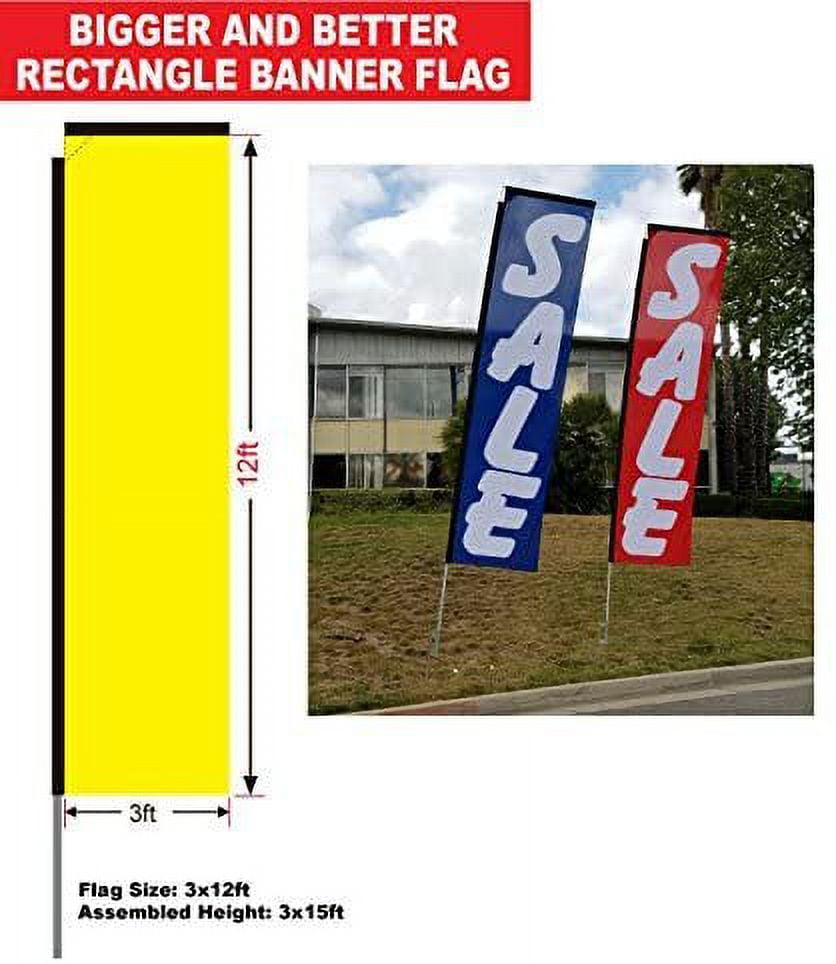 Open Weekends Rectangle Feather Banner Flag Sign with Pole Kit and Ground Spike for Outdoor Advertising, Large Signs for Businesses