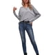 thumbnail image 3 of VISgogo Mujer Primavera Jumper Camisa, Rayas Cuello Redondo Mangas Largas Pullover Tops para Niñas, Negro/Gris/Blanco VISgogo moda, 3 of 8