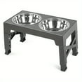 thumbnail image 3 of Adjustable Elevated Dog Bowls For Small, Medium, And Large Dogs - Includes 2 Stainless, 3 of 8