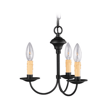 

Mini Chandeliers 3 Light With Steel Drum Black size 13 in - World of Crystal