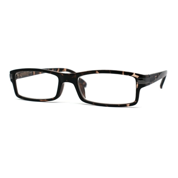 Classic Narrow Rectangular Spring Hinge Horned Powered Reading Glasses