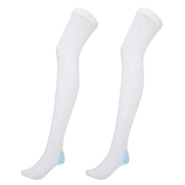Veins Compression Stockings, Soft Varicose Veins Stockings For Reduce Lower Limb Soreness Prevent Varicose Veins Blanc L