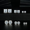 thumbnail image 6 of 18K Rose Gold / Yellow Gold / White Gold Plated Round Cut Princess Cut Clear Cubic Zirconia Stud Earring of 6 Pairs (3-5-7MM), 6 of 6