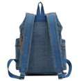 thumbnail image 4 of Mochila HuaChen Vintage de lona con detalles en piel azul, 4 of 6