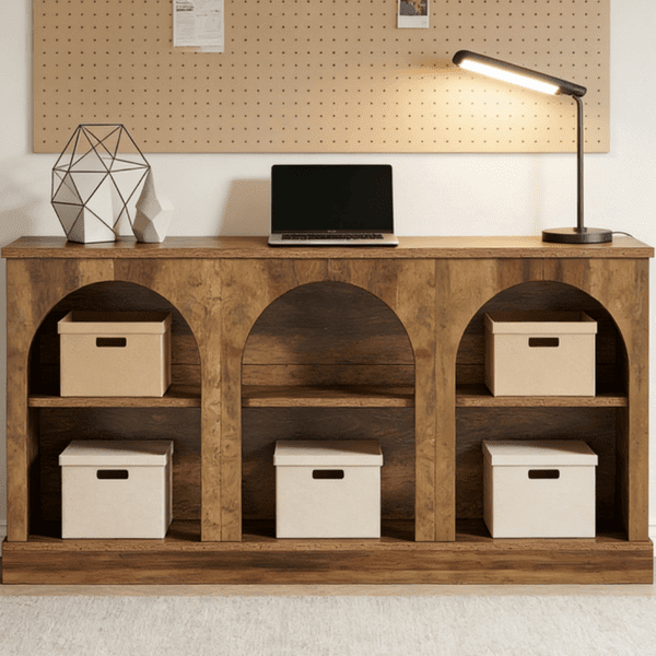 Long Console Table with 1.18" Thick MDF Top Waterproof Scratch Resistant Entryway Table for Foyer Hallway Living Room