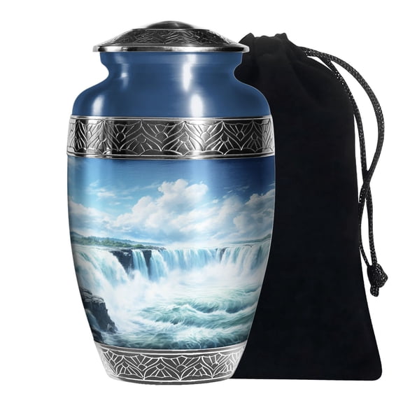 KARYLIZ River Adult Urns For Female Ashes Large Funeral Urn For Human Male Dad 10 Inch