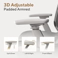 thumbnail image 4 of Nouhaus Airex Gray Mesh, High Back, Headrest, 3D Armrests, 3-Level Tilt, Wide Cushion Office Chair for Home & Office, 4 of 11