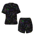 thumbnail image 5 of Naloa Dinosaur Women's Short-Sleeved Pajama Set, Loungewear, Summer pajamas, Breathable Cozy - X-Large, 5 of 9