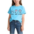 thumbnail image 2 of ITSAME Girls T-Shirts, Crewneck Short Sleeve Fashion Print Summer Comfortable Casual Tops Light Blue 10-12T, 2 of 5