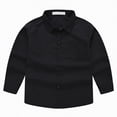 thumbnail image 5 of Ccpelsie Boys School Uniform Shirt Long Sleeve Solid Button Down Dress Shirt with Button Cuffs for Daily Wear and Special Events(A-Black,5-6 Years), 5 of 9