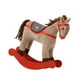 thumbnail image 5 of Pony balancín navideño de peluche, versátil y ligero, con base de madera para niños. Marrón, 5 of 9