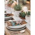 thumbnail image 5 of Western Texas Star Retro Cloth Napkins Set of 8 Reusable Dinner Napkins, Country Farmhouse Teal Brown Wood Grain Cocktail Napkin Washable Table Napkins for Wedding/Holiday Party/Baby Shower 20"x20", 5 of 7
