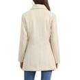 thumbnail image 3 of Women's Long Sleeves Peacoat Double Breasted Button Outerwear Winter Coat XL Beige, 3 of 6
